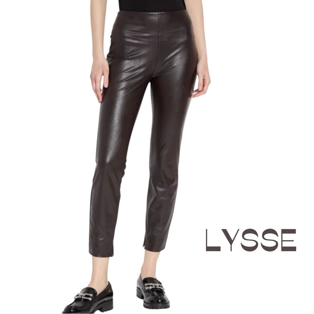 Lysse Brown Vegan Leather Skinny Pants NWT Size S CowGirl